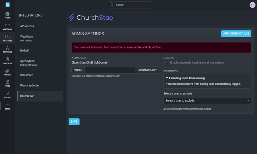ChurchStaq Setup